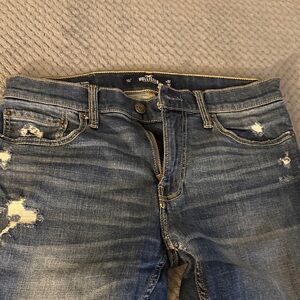 Hollister Women's Distressed Skinny Jeans - Blue